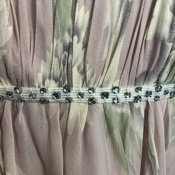 NWT Marchesa Notte Vintage Empire Waist floral cocktail dress w/Rhinestones Sz 8 - Picture 4 of 13